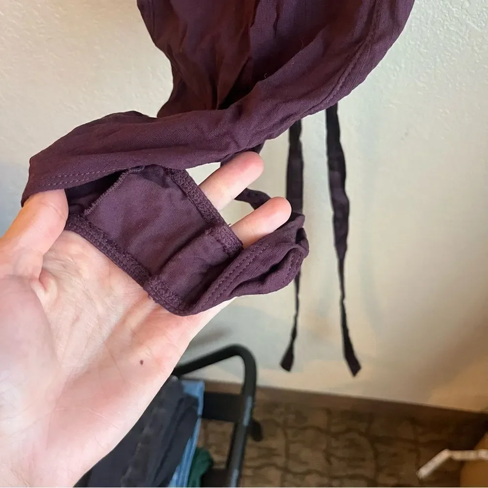 Free People Dark Purple Lace Back Bodysuit